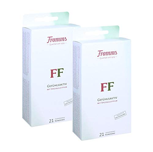Fromms FF Kondome Gefühlsecht - 42 Stück - Standard Kondomgröße transparent - Doppelpack Box 2x 21Stück