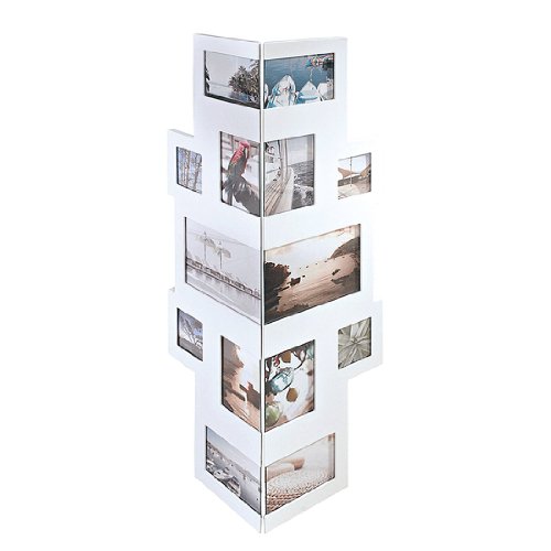 Bilderrahmen Collage für Ecken, für 14 Fotos, MDF-Holz, Weiß