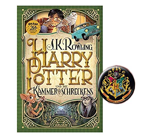 Carlsen Verlag Harry Potter und die Kammer des Schreckens (2 Band, Gebundene Ausgabe) + 1x Original Harry Potter Button