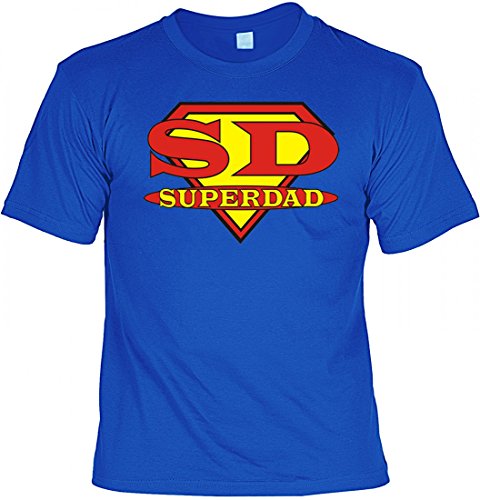 T-Shirt als Geschenk für den Vater / Opa - SD Superdad - Inkl. Urkunde 'Bester Vater der Welt', Größe:XXL